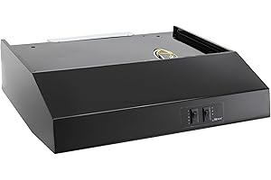 Camper Comfort RV Range Hood with Fan and Light | 20'' | 12V | Black