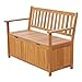 Outsunny 41 Gallon Outdoor Storage Bench, Wooden Deck Box with Inner Waterproof PE Lining, 2-Seat Container for Patio Garden Balcony Yard Store Garden Tools, Teak