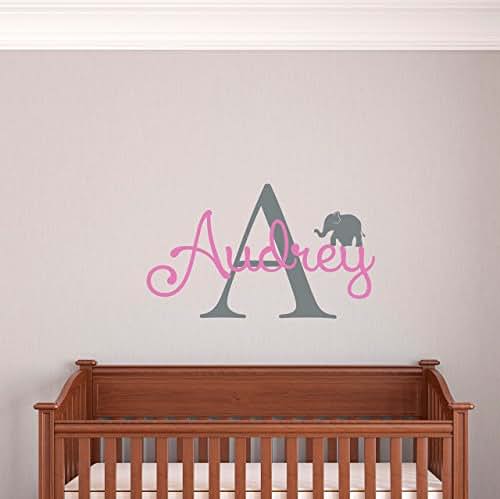 Amazon.com: Custom Name Elephant Nursery Wall Decal ...