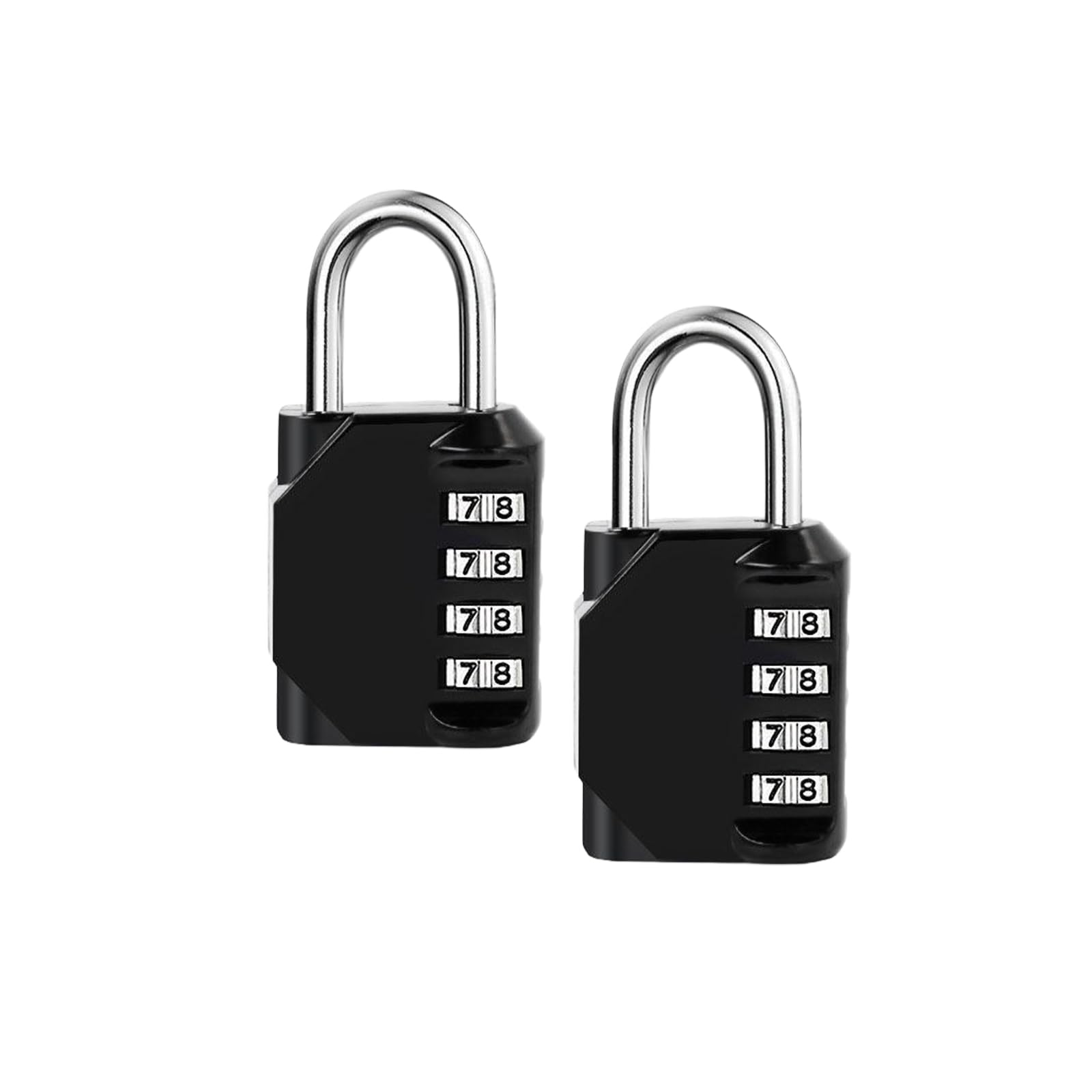 Photo 1 of 2 Pcs Combination Lock 4 Digit Waterproof Locker Locks Secure Outdoor Padlock for Gym Lockers, Toolboxes, Gates, Fences, Storage, Sports Locker (Black)