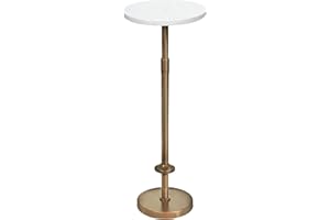 Verssure Martini Table Height Adjustable, Drink Tables for Small Spaces, Round Side Table, Tiny Side Tables for Living Room, Bedroom, Cocktail (White)