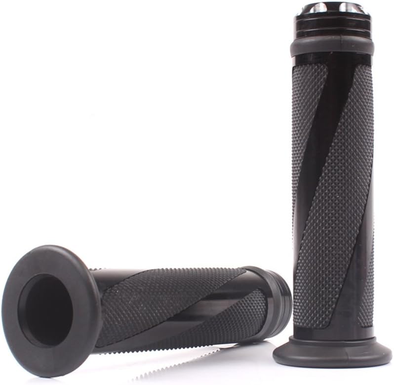 ViZe 7/8" 22mm Handlebar Grips Handle Bar Anti-Slip Rubber For Honda, Yamaha, Suzuki, Kawasaki, BMW, Triumph Motif Black