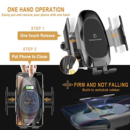 image for Homder Automatic Clamping Wireless Car Charger Mount,10W/7.5W Qi Fast 