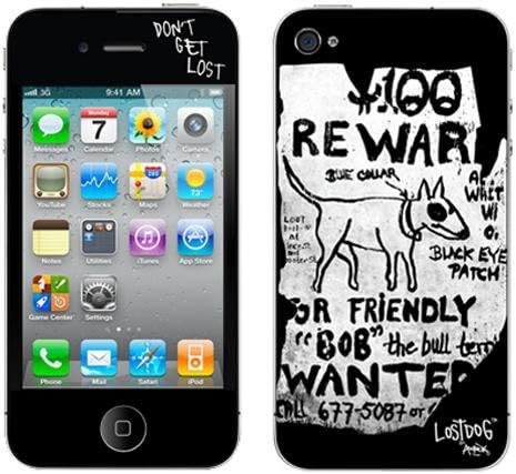 Bluetrek LostDog 3M Protective Skin for iPhone 4 - Retail Packaging - White