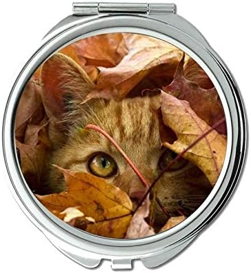 Mirror,Compact Mirror,Animal cat mirror for Men/Women,1 X 2X Magnifying