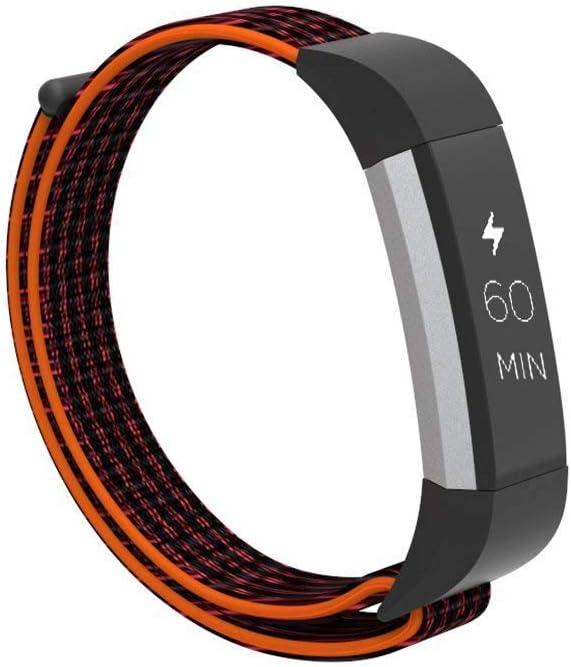 Kaing Fitbit Ace Replacement Bands for Kids, Nylon Adjustable Wristbands Accessory Sport Bands for Fitbit Ace/Alta/Alta HR Fitness Tracker (Black red)