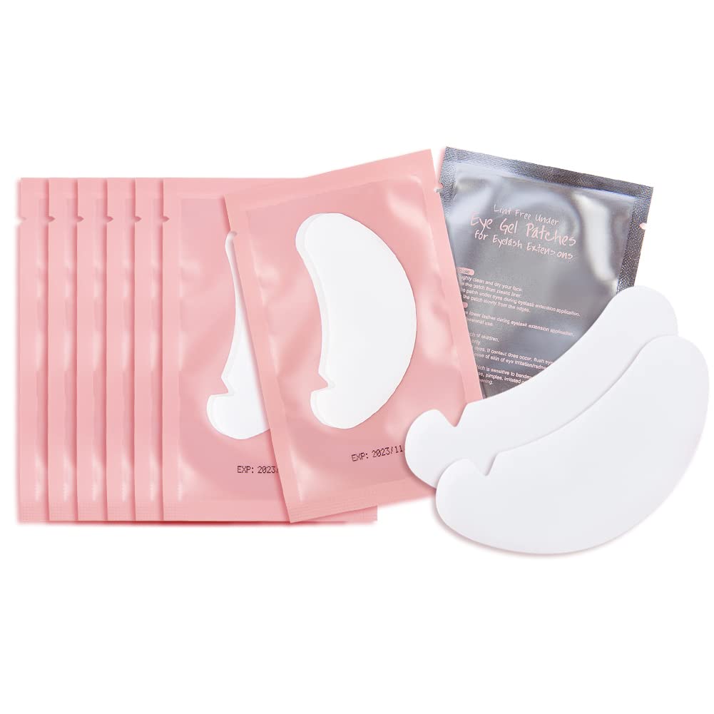 50Pairs Eyelash Extension Pads Under Eye Gel Pads Lash Pads Lint Patches Under Eye Patches Eye Pads for Eyelash Extensions (Pink) — image 1