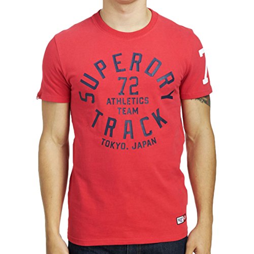 Superdry Trackster Men's T-Shirt Indiana Red m10lx120d1-rra (Size S)