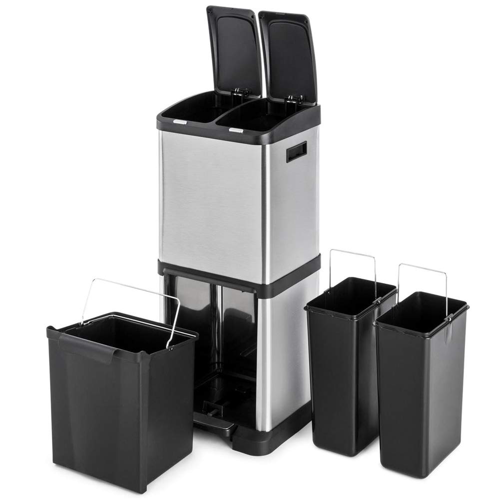 32,5 x 32,5 x 77 cm Reciclado de plástico Cubo de Basura de Columna 32