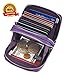 KALMORE Women's Leather RFID Secured Spacious Cute Card Wallet Small Purse, Purple, Two Zippers