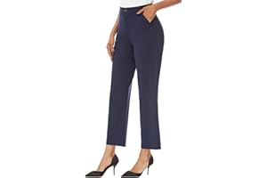 iChosy Women's Straight Leg Dress Work Ankle Pants Business Office Casual Slacks with Pockets