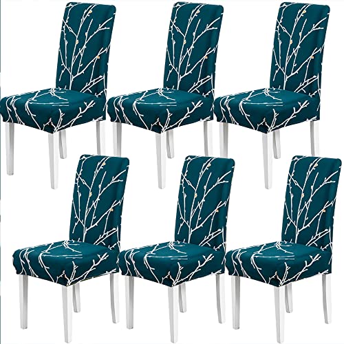 HZDHCLH Chair Covers Slipcover Chair Cover Washable Softness for 4/6 PCs Elastic Installation Chair Protector（branch，6 PCS）