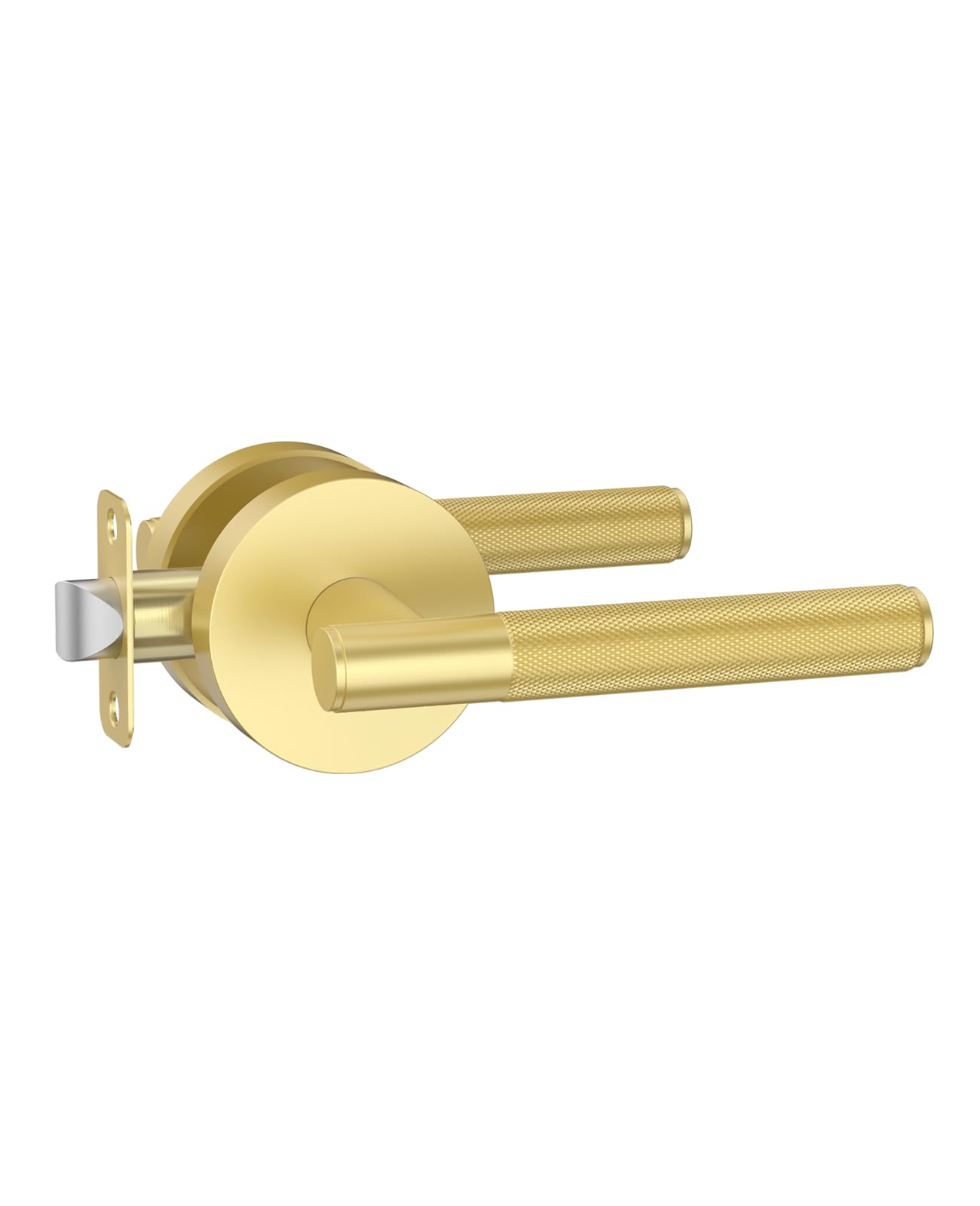 Photo 1 of Asidrama 1 Pack Passage Gold Door Handles, Door Lever with Door Knobs Indoor for Bedroom or Bathroom, Heavy Duty Brushed Gold Door Handles Interior with Locks for Left Right Sided Doors