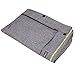 PETSFIT 36 Inch Wire Dog Crate Cover, Double Doors, Mesh Window, Detachable Top and Back Flap, Grey