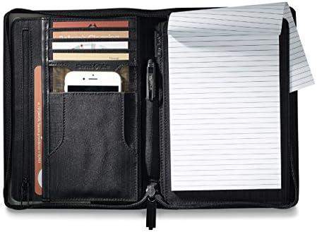 Samsonite Perry Leather Junior Zippered Closure Padfolio with Gift Box