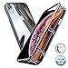 Magnetic Adsorption Case for iPhone XS MAX , [360 Full Body Protection] [Metal Frame] [Support Wireless Charge] Ultra Thin Clear Hard Tempered Glass Back Cover for iPhone XS MAX 6.5'' [Clear Black]