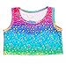 Lestore Girls' 3pcs Mermaid Tail Swimsuit Sea-Maid Bikini Mermaid Swimwear (6-7 Years, B-Rainbow)