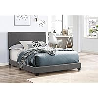 Crown Mark Erin Upholstered Bed, Full, Grey