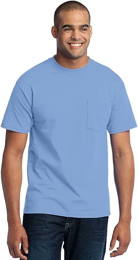 PORT AND COMPANY 50/50 Cotton/Poly T-Shirt With Pocket - Soft, Durable, Up To 5% Recycled Poly - View #6