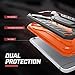 Zizo Static Cover for iPhone 6 Plus 6s Plus Case with [Built-in Kickstand] Shockproof and [Impact Dispersion Technology] Slim Armor Protection, Black/Orange