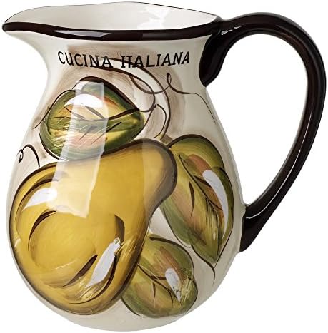 Cucina Italiana Ceramic Pitcher Fruit Decor 80 oz.