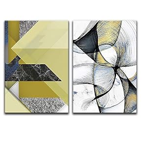 2 Panels Gold Art Home Artwork for Living...