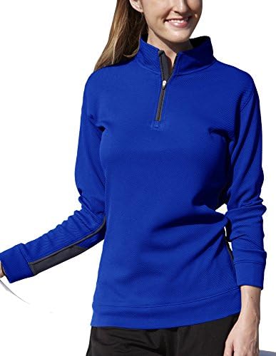Pro Celebrity Women's Pro-Blitz Quarter-Zip Long Sleeve Pullover (Small, Royal &amp; Graphite)