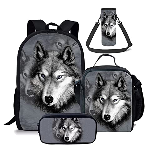 4 Pcs Grey Wolf