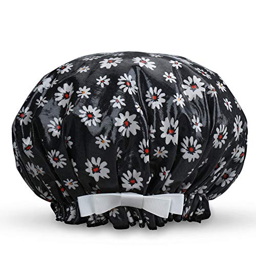 Waterproof Reusable Women Shower Caps 100% Cotton Print Bath Caps Hat Long Hair Perfect for Women