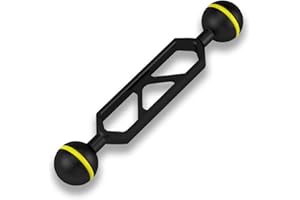 SKYSHARK 5" Aluminum Underwater Camera Extension Arm,1" Diving Light Double Ball Head Connector Underwater CNC Arm System Ball Head Extension for Underwater Video Light,Strobe,Diving Camera Tray