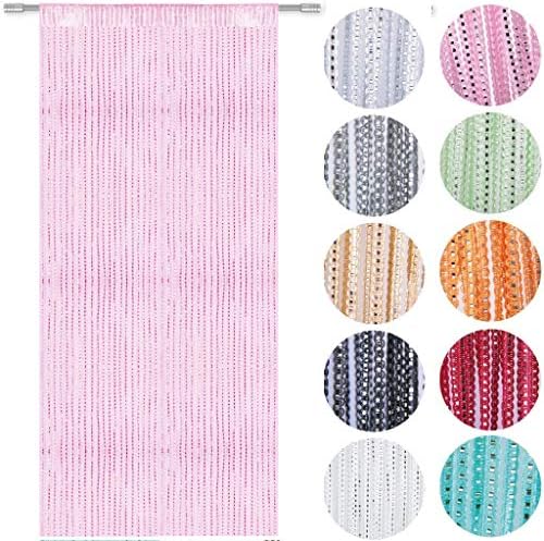 QINGYUN Curtain Door Window Panel Room Decorative Divider Curtain Perfect as Fly Screen 90x200cm