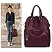 UTO Women Backpack Purse PU Washed Leather Convertible Ladies Rucksack Crossbody Shoulder Bag Red