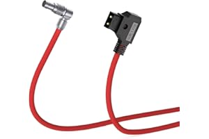 Alvin’s Cables Ultra Soft Power Cable for RED Komodo 6K Camera Rotatable Right Angle 2 Pin Female to D-tap 80cm|31.5inches