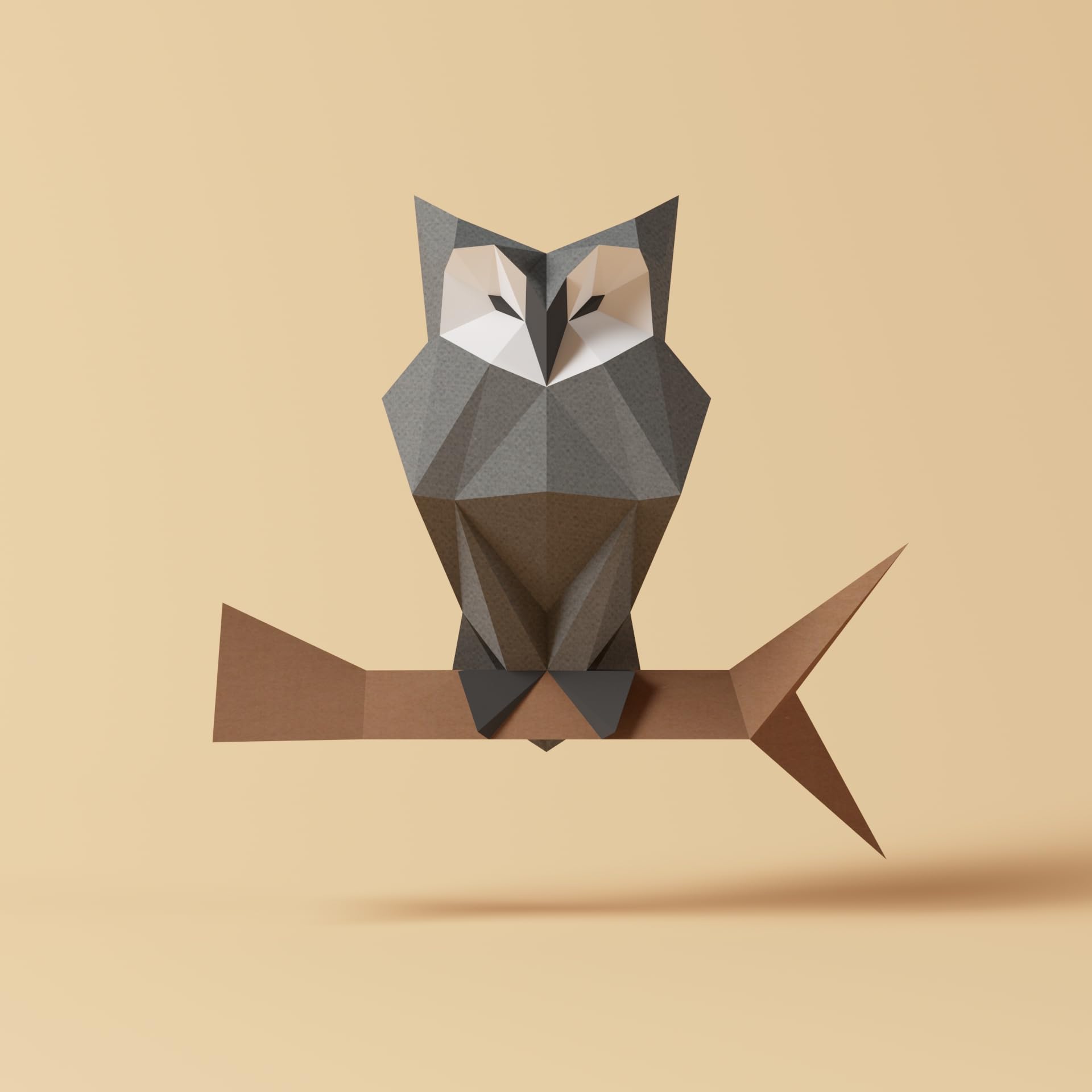 Yona DIY – Owl Papercraft Kit - Abstract Low Poly 3D Origami Puzzle for Home Decor, Artwork, and Gifts