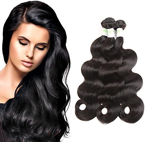 Brazilian Virgin Human Hair Weft Extensions Brazilian Body Wave 3 Bundles Deal Can Be Dyed And Bleached
