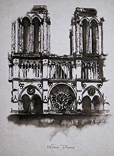 Arcoiris Home Quadro decorativo città Notre Dame 40 x 30 cm con LED