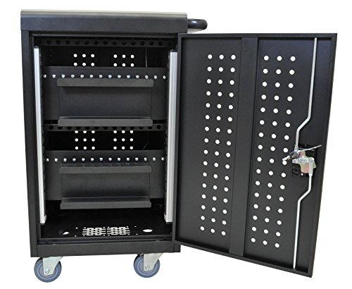 DMD Deluxe Mobile Charging and Storage Cart - Stores up to 30 Devices - Multiple iPad, Tablet, Laptop and Notebook Charging Station/Security Cabinet - Locking Cabinet with Set of Two Keys - Thumbnail 4