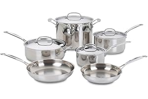 Cuisinart 77-10P1 10-Piece Chef's-Classic-Stainless Collection, Cookware Set