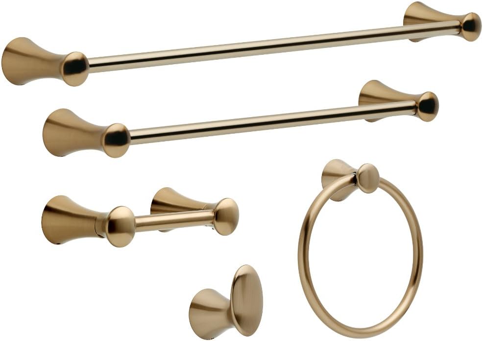 Delta Faucet Bathroom Accessories 73846-CZ Lahara Hand Towel Ring, Champagne Bronze - Faucet O Rings - 