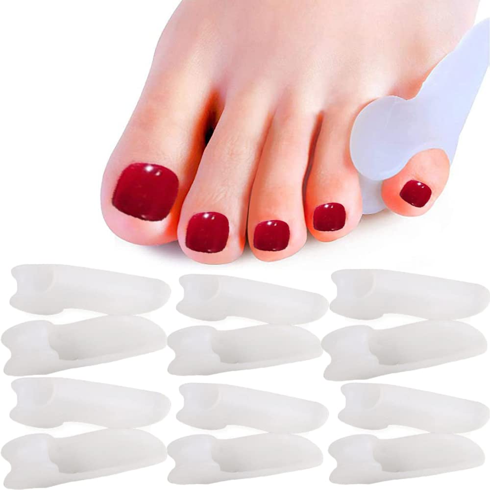Mcvcoyh 10 Pieces Pinky Toe Gel Bunion Protector, Silicone Tailors Bunion Little Toe Separators Soft Gel Bunion Pads Toe Spacers for Bunionette and Corn