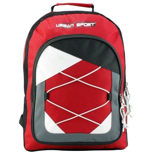 Red Urban Sport Bungee System Schoolbag 