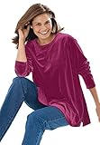 Women's Plus Size Top, Sweatshirt In Plush Tunic-Length Velour Knit
