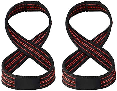 SharpointHome 1 Pair Figure 8-Shape Weight Lifting Straps Deadlift Wrist Strap for Pull-Up