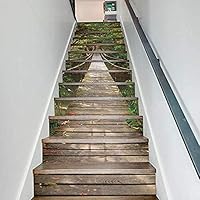 asqwq Wall Sticker 13Pcs / Set 18cm 100cm 3D Landscape Sticker Forest Suspension Bridge Stairs Stickers Home Decor