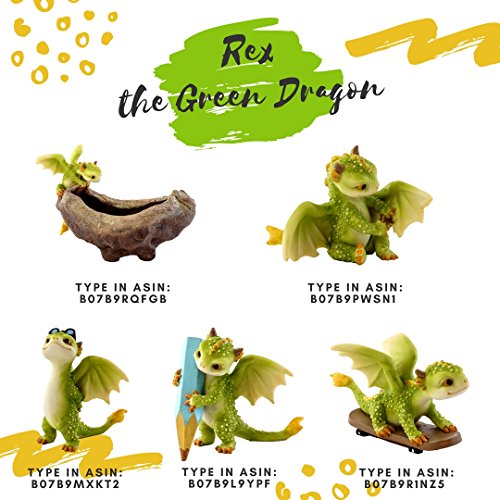 Top-Collection-Rex-The-Green-Dragon-Mini-Collectible-Fantasy-Figurine-Planter-Perched-on-Planter