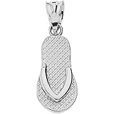 Claddagh Gold Elegant Sterling Silver Flip Flop Charm Pendant