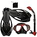 PROMATE Snorkeling Scuba Dive Mask Fins DRY Snorkel Gear Set
