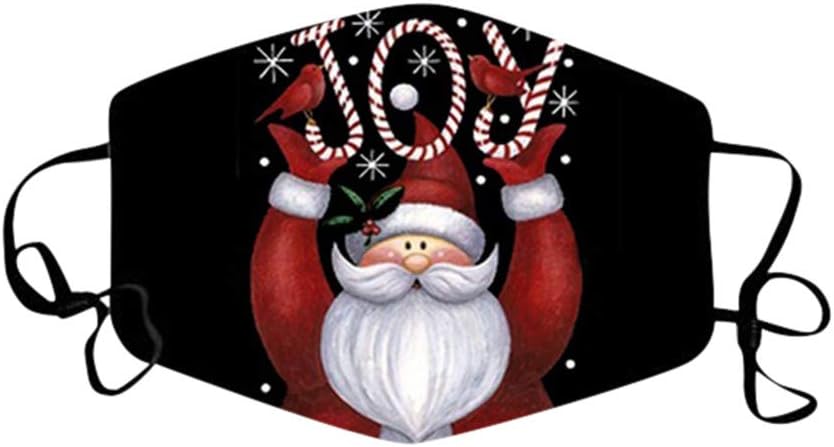 WooCo Christmas Print Face_Masks, Santa Claus, Mouth Cover Reusable Washable, Protection Balaclava at  Men’s Clothing store