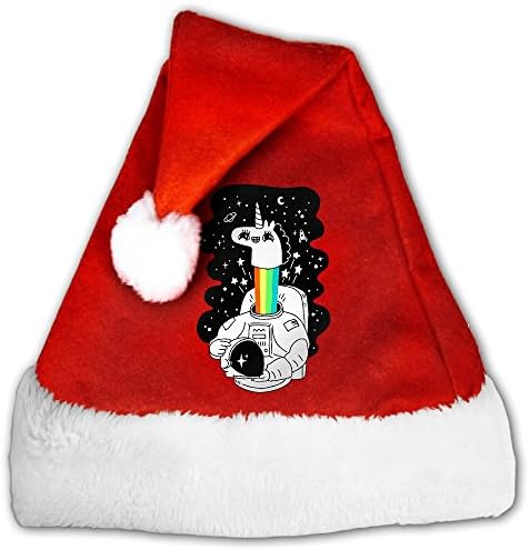 JNJ Team Unicorn Giraffe Astronauts Winter Merry Christmas Hat Holiday Theme Velvet Festive Hat For Childrens &amp; Adults