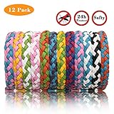 SAWMLIA Mosquito Repellent Bracelet Band, 12 PCS Adjustable Natural Wristband for Men, Women, Children and Kids Indoor Outdoor Travel Pest Control, Camping Hiking Fishing Accessories, Multi-Color